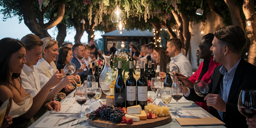 Wine tasting checklist with glassware, pairings, and setup in 2025